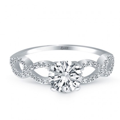 Round Brilliant Cut Diamond Infinity Engagement Ring 
