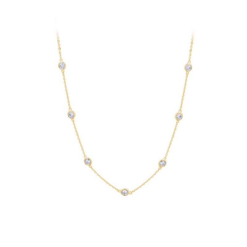 Yellow Gold Diamond by the Inch Necklace