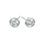 14 White Gold Diamond Bezel Stud Earrings