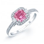 PINK DIAMOND WITH HALO ANTIQUE STYLE