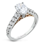 18K GOLD TWO TONE LP2356-OV ENGAGEMENT RING