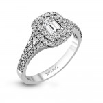 18k white gold engagement ring .61D