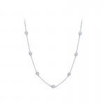White Gold Diamond by the Inch Necklace