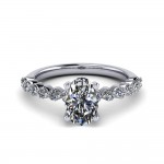 White Gold Oval Cut Diamond in Elegance Setting  2.01 carats tw