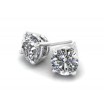14K White Gold Diamond Studs 3/4 carat