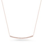 14K Rose Gold Diamond Bar Necklace