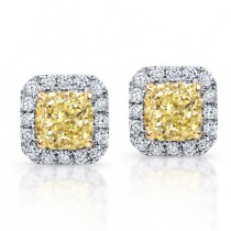 Radiant Yellow Diamond Stud Earrings