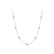 White Gold Diamond by the Inch Necklace