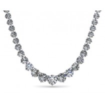 14k White Gold Diamond Riviera Necklace