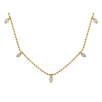 Yellow Gold Floating Diamond Necklace
