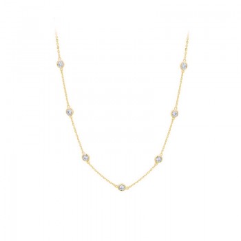 Yellow Gold Diamond by the Inch Necklace