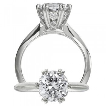 Ritani Diamond Detailed Head Solitaire Engagement Ring Setting